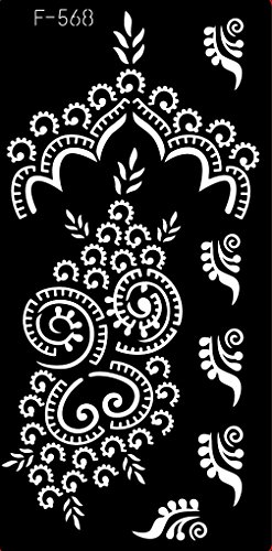 Henna Tattoo Schablone Vorlage 3 Sheet + 1 Henna Golecha Kegel - 2