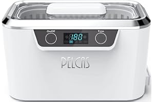 ‎PELCAS Ultraschallreinigungsgerät 800ml- PELCAS Brillenreinigungsgerät Touchscreen Ultraschallreiniger mit LCD Anzeige & 5 Zeiteinstellungen 42KHZ Ultraschallbad für Uhren Schmuck Zahnprothesen Brille