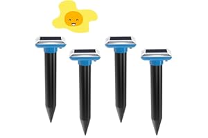 YOUKK Mole Repellent,Solar Maulwurfschreck,Maulwurf vertreiber 4 Stück,Um wühlmäuse zu vertreiben,Ultraschall Maulwurfschreck für Vertreiben Wühlmäuse,Maulwürfe vertreibens,Wühlmausschreck