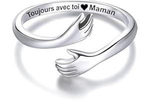 BRAMART Bague Femme Toujours avec toi maman en Argent Sterling 925 - Cadeau d'Anniversaire Noël pour Filles Femmes Jeunes Filles - Coffret avec DÉDICACE incluse