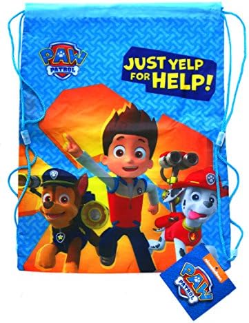 Paw Patrol Kids PE School Bag, Swimming Bag, Drawstring Bag Gym Bag - Chase Marshall &amp; Ryder