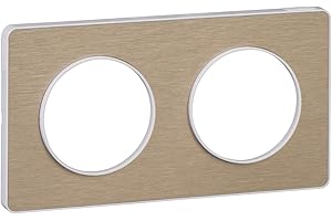 SCHNEIDER ELECTRIC SCHNEIDER - Plaque odace touch matière avec liseré blanc entraxe 71 mm - SCH-ODACE-TOUCH-MATIERE-LISEREBL - bronze brossé, 71 mm, 2, 23,028
