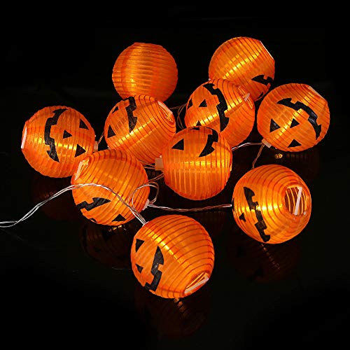 Preisvergleich Produktbild Vovotrade Halloween Party Geist Festival Kürbis LED Batterie Laterne String Dekoration Kürbis Lichterkette Halloween Dekoration Lichter Mit 10-20 LED Perlen (Orange A, 20 PC)