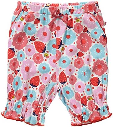 Piccalilly Organic Cotton Girls Red Pink and Blue Strawberry Floral Print Bloomers