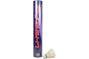 Li-Ning Strike 76 Feather Badminton Shuttlecocks (White, Speed 76) Duck Feather | Pack Of 12
