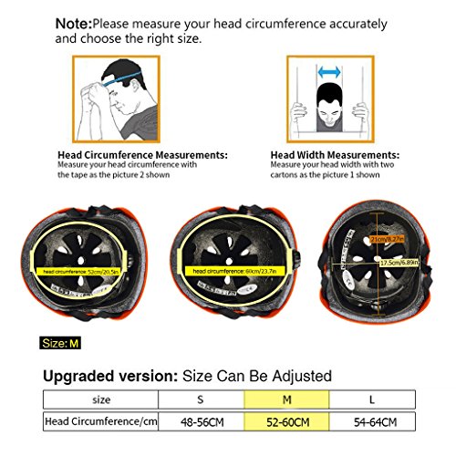 Verbesserung SymbolLife Skate / BMX Helm, Skateboarding Helmet Motorroller Helm fahrradhelm mit Drehrad-Anpassungs Systeme 3 Size (S M L ) geeignet für Kinder / Jugendlicher / Erwachsenen CE TÜV Zulas - 7