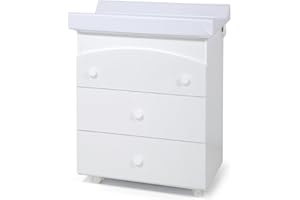 Kiby® Bagnetto Fasciatoio Armonia Bianco, Cassettiera con Materassino, MADE IN ITALY