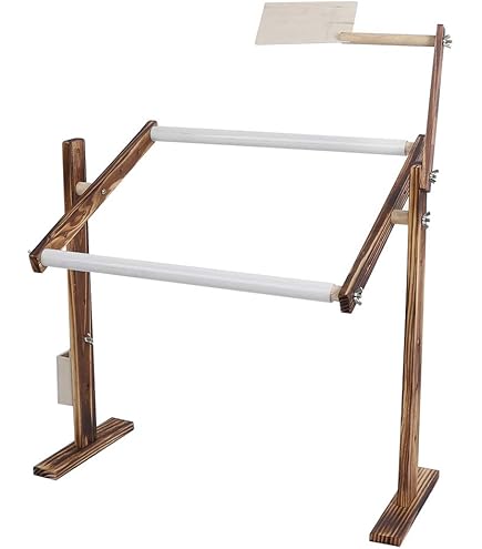 Telaio Da Pavimento Per Ricamo E Quilting, Regolabile In Altezza, Base Stabile, Telaio Girevole 360°, In Legno Di Pino, Misure 50/80/100 Cm (100 Cm)