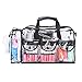 MUA LIMITED Makeup Artist Storage Bag, Clear Cosmetic Bag with Side Pockets and Shoulder Strap, Ergonomic Handle, ON THE GO Series - Black Trim