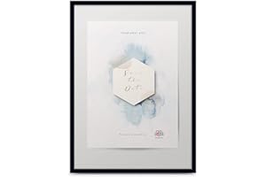 aFFa frames, Hekla, Cadre photo MDF, Facile à nettoyer, Rectangle, Avec façade en verre acrylique, Noir, 40x60 cm