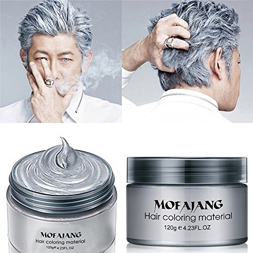 HailiCare 120g Silver Grey Hair Wax Men Women Professional Hair Pomades, Long-lasting Moisturizing Modelling Hair Styling Fluffy Matte Hair Mud Gel Cream
