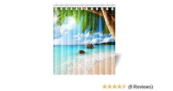 Violetpos Duschvorhang Strand Palme Dekor Hochwertige Qualitat