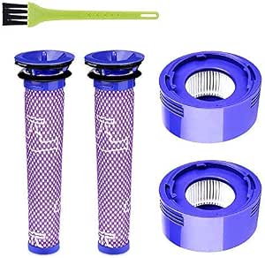Queta 5 Pezzi Filtro per Dyson V7 V8 Filtro di Ricambio per Aspirapolvere  Dyson V7 V8 con Spazzolino di Pulizia, 2 Pezzi Pre Filtro per Dyson V6 V7  V8, 2 Pezzi Post