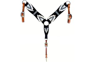 Cheval's International Colliers de poitrine en laine et mohair pour équipement d'équitation et accessoires de collier de cheval (CM-17-Pony)