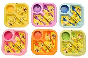 Kids Trends Minion Square Plates for,Return Gifts for Kids Birthday Party (Pack of 12)