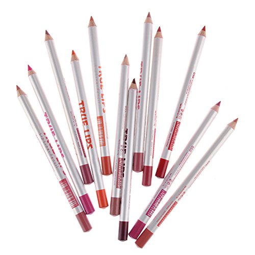 12 Colors/Set Multifunktions Eyeliner & Lipliner & Pencil Set Wasserdicht Lip Liner Set Lidschatten Stift Lidstrich Schönheit Makeup Set Molie - 6