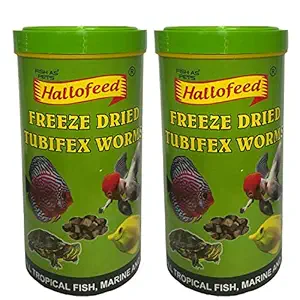 FishAsPets Hallofeed Freeze Dried Tubifex Worms |100 Grams | Pack of 2 Pieces | Natural Fish food