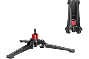 Manbily Mini Tripod Base for Monopods, 3/8" Screw Desktop Tripods with Three Feet, Monopod Stand Support, Travel for Ball Fluid Head DSLR Camera Camcorder, Tilt 20° & Rotate 360° (M-2)