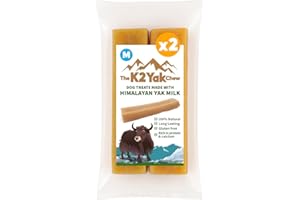 THE K2 YAK CHEW K2 Yak Chews Original Himalayan Dog Treat – Natural Yak Milk Chew, Classic Long Lasting Dental Stick for Medium Dogs, Vegetarian, Gluten & Grain Free (70–80g, Pack of 2)