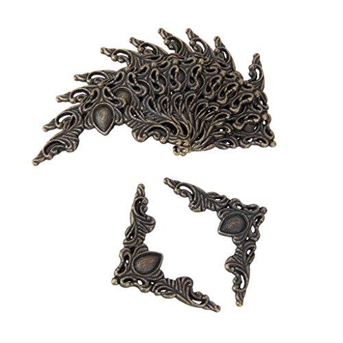 12 Protectores de metal con aspecto antiguo para adornar libros y albu