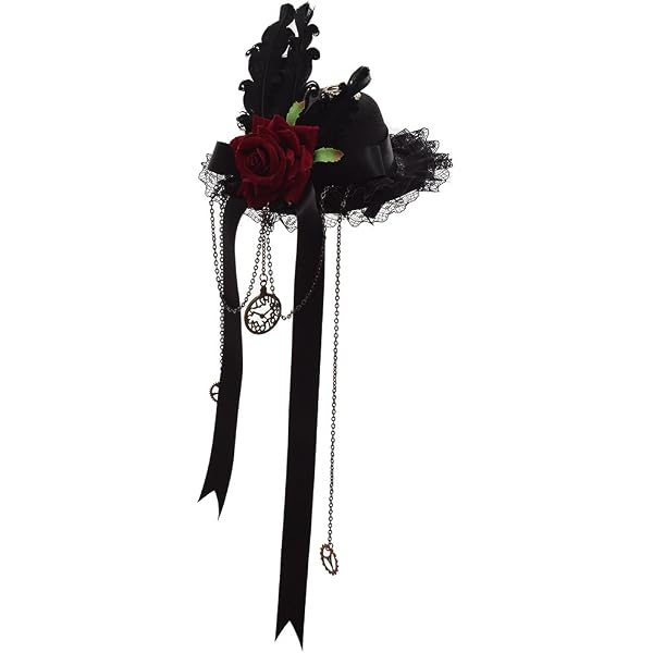Chapeau Steampunk Avec Rose Et Plumes - Mini Haut-de-forme Victorien Avec Clip Pour Femmes, Costume Halloween