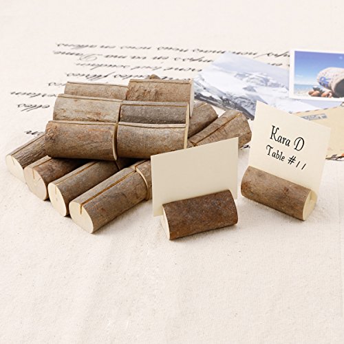 20 x Holz Holzsteg Tischkartenhalter Platzkartenhalter Kartenhalter Platzkarte Namesschild Hochzeit Wohnung Foto Deko Tischdeko - 4