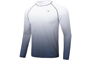 Huayuzh Rashguard UV Shirt Herren Langarmshirt Schwimm Tshirt Schnelltrocknend Atmungsaktiv Surfen Angeln Wandern Top