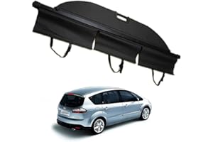 HGEDS Auto Laderaumabdeckung FüR Ford S-MAX SMAX 2007-2015 Kofferraum Abdeckung Rollo Einziehbar Kofferraumabdeckung Hutablage Zum Schutz Der PrivatsphäRe Cargo Cover