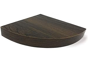 VETRINE INRETE Vetrineinrete® Mensola angolare da Parete con reggimensola a Scomparsa in Legno MDF Porta Oggetti Arredamento casa 24x24x4cm D8