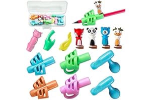 Shao hua 13 Pcs Aide écriture, Grips Pour Crayon, Guide Doigt Enfant, Poignées de Crayon pour L'Écriture Des Enfants, Correction De La Posture en 6 Étapes pour Enfants, Adultes et Besoins Spéciaux