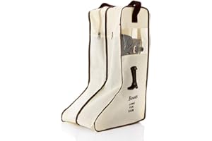 STONE BANKS Sac de Rangement pour Bottes, Sac à Chaussures Portable Sac à Chaussures de Voyage Pliable étanche à la poussière, avec fenêtre Transparente et Deux rangements indépendants (pour Bottes Longues)