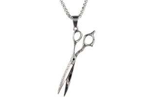 PAURO EdelstahlHerren Weinlese Punk Biker Während Schere Kette Hip Hop Silber Halskette