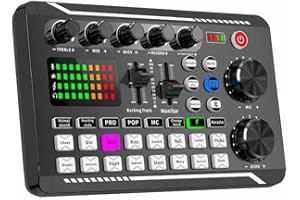 NEWFUN Table de Mixage,Audio Mixer, Table de Mixage Bluetooth, Compatible Avec les Ordinateurs et les Smartphones Pour les DJ, les Enregistrements en Studio de Musique, le Streaming en Direct
