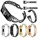 Produktbild Altsommer für Fitbit Charge 3 mit Strasssteinen X-Typ Edelstahl, Armbänder Ersatz Verstellbare Riemen,Edelstahl Armbände mit Schnellverschluss Replacement für Damen Herren (Gold)