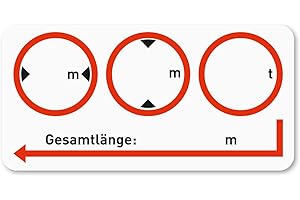 ISECUR Adesivo segnaletico misure veicolo I dimensioni I lunghezza x larghezza x altezza x peso I per caravan bus veicolo I pittogramma I adesivo di sicurezza I pellicola scrivibile I bianco I hin545
