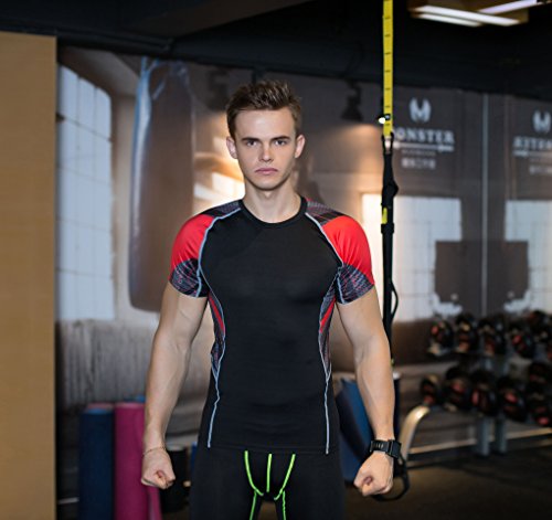 Preisvergleich Produktbild UrChoiceLtd® Neue Haut Kompression Strumpfhose Basis Schicht Laufen Shirts Schnelltrocknend Atmungsaktiv Kompression Körper kurz Hülse Grundschicht Gesundheit Fitness Crossfit Kleidung Für Männer (Größe: S, A)