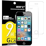 Pack de 2 Verre Trempé iPhone 5 5S SE 5C, NEWC&reg; Film Protection en Verre trempé écran Protecteur - ANTI RAYURES - SANS BULLES D'AIR -Ultra Résistant Dureté 9H Glass Screen Protector pour iPhone 5 / 5S / 5C / SE