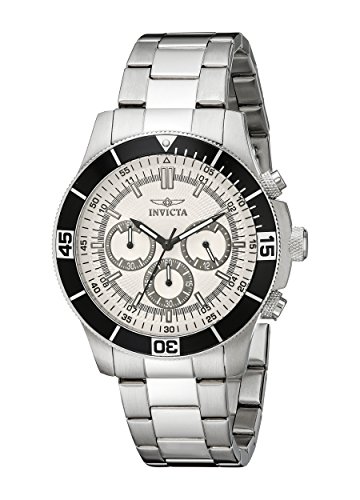 Invicta Specialty Unisex Quartz Watch with Silver Dial Chronograph display on Silver Stainless Steel Bracelet 12841