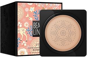 PICKX Mushroom Head Air Cushion BB Cream Concealer Lasting Nude Makeup Moisturizing Brightening Pigment CC Liquid Foundation Even Skin Tone Makeup Base Primer (B-natural)