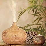 Aroma Diffuser Holz, marsboy 300ml LED Aroma Diffuser, Holzmaserung Luftbefeuchter mit 7 Farbwechsler Duftlampe, Oil Düfte Humidifier für Wohnzimmer,Kinderzimmer etc. - 5