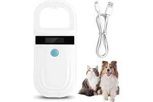 EJOYOUS Tierchip Lesegerät Chipleser, Portable Chiplesegerät für Hunde Tier Chip Reader mit OLED Bildschirm Haustierchips Transponder Microchip, für Tier Haustier Schwein Hund Katze