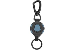 Fychuo Retractable Lanyard, Extendable Retractable Keychain Heavy Duty, Retractable Keyring Carabiner Badge Holder with 60cm/23.6" Steel Wire Rope, Bearing 8.0 Oz, For Climbing Fishing Hiking