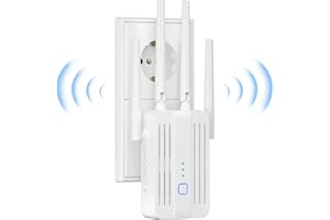 OLKIEQZ WiFi Repeater WLAN Verstärker WiFi Booster, 1200Mbit/s WLAN Signalverstärker mit Dual-Band (2,4 GHz & 5 GHz), Repeater-Modus/Access Point Modus, Kompatibel mit Allen Routern, Einfacher Einrichtung