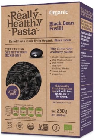 Really Healthy Pasta Organic Black Bean Fusilli 250g (Pack of 6)