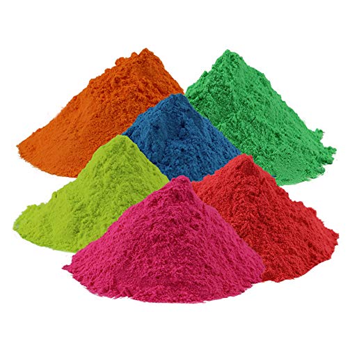 Abcuv Holi Color Polvo Festivales Celebraciones Fiesta 6 Colores Set Disponible, Holi Polvo Color 6 x 100 gram Bolsas
