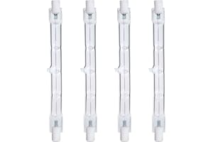 Comyan 300W Equivalent R7s Linear Halogen Floodlight 4650lm 2700K J118 Security Light Bulb 118mm Length, Dimmable -Warm White, 4Pack