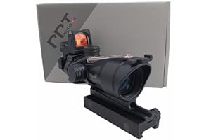 FIRECLUB XWXS 2021 New Version 4 x 32 Real Red Fiber Source Duell Beleuchtetes Zielfernrohr mit Einstellbarer Helligkeit Mit oder ohne RMR Sight Red Dot(Optional)