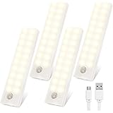 Luci LED Per Armadio, Tolare Con Sensore Di Movimento, 20-LEDs Ricaricabile Luci Armadio Con Striscia Magnetica Adesiva, Lumi