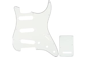 Musiclily Set de 11 trous SSS Pickguard et Plaque Arrière pour Guitare électrique style moderne, Fender (US/Mexique Made) Stratocaster Standard, 3 plis Parchemin