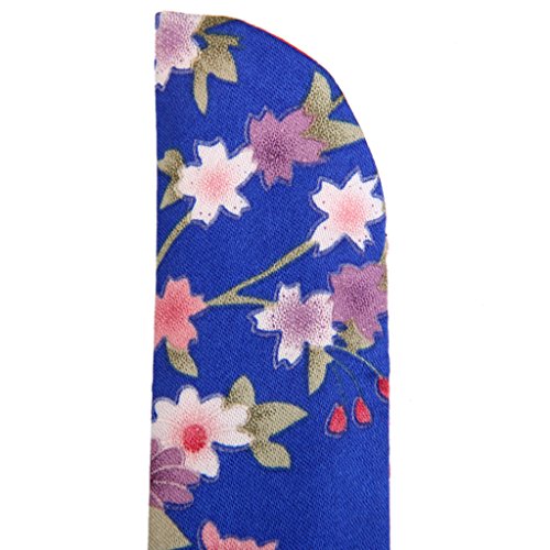 Gazechimp Seiden Schmetterling Sakura Faltbar Handfächer Klappfächer Fächer mit Taschen Beutel Blau - 5